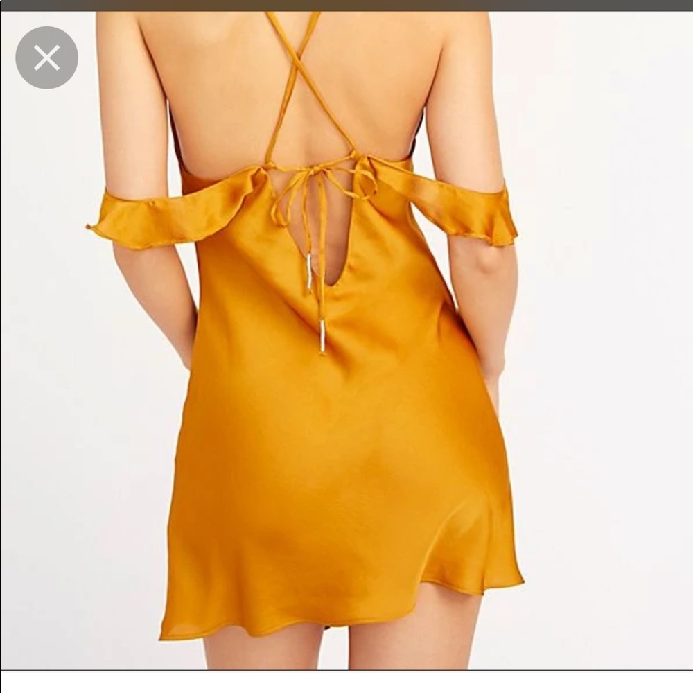 Free people what I want gold satin slip dress - Picture 2 of 5